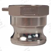 Cam and Groove Adapter: 2 1/2 in Coupling Size, 2-1/2 in -8 Thread Size, 3 3/32 in Overall Lg, FNPT (MPN G250-A-SS). Key specifications — Thread Size: 2-1/2 in -8; Fitting Type: FNPT; Includes Locking Arm: No; Body Material: 316 Stainless Steel; Brand: DIXON VALVE & COUPLING.