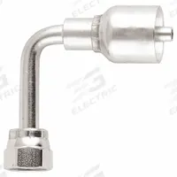 PARKER Hydraulic Crimp Fitting: Steel x Steel, 90° Long Elbow, -8 For Hose Dash Size, ORS x Crimp (MPN 1J143-10-8). Key specifications — Fitting Gender: Female x Genderless; Fitting Connection Type: ORS x Crimp; For Hose Dash Size: -8; Thread Size: 0.511"-27; Brand: PARKER.