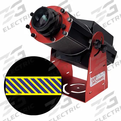 LASERGLOW TECHNOLOGIES Fixed Image Projector: Projector, Lens and Image Template, Blue/Yellow - LED Safety Walkway Projectors