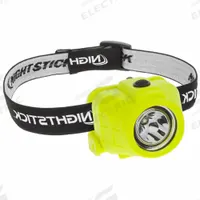 Safety-Rated Headlamp: 180 lm, 4 hr Run Time at Max. Brightness, 93 m Max Beam, 2 Light Outputs (MPN XPP-5452G). Key specifications — Brand: NIGHTSTICK; Battery Requirements - Broad: Includes 3 AAA.