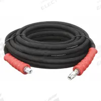 Pressure Washer Hose: 3/8 in ID, 50 ft Lg, Rubber, Black, 3/8 in x 3/8 in Fitting Size, MNPT x MNPT (MPN 22KE02). Key specifications — Hose Cover Material: Rubber; Fitting Type: MNPT x MNPT; Hose Color: Black; Hose Configuration: Coupled Assembly; Brand: SPEEDAIRE.