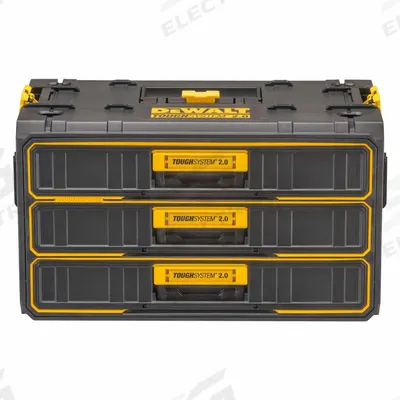 DEWALT Tough System Tool Box: 12 5/16 in W x 21 13/16 in D x 12 5/8 in H, Plastic - Tough System Tool Boxes with Drawers