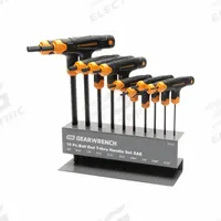 GEARWRENCH Hex Key Sets: 6 - 10 Pieces, T, Metric, Std, 10 Pieces, Holder, Black Oxide, 0 Tips (MPN 83523). Key specifications — attr1205553: Not Tether Capable; attr1205554: GEARWRENCH; attr1205568: Black Oxide; attr1293176: 6 - 10 Pieces.