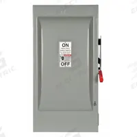 SIEMENS Safety Switch: Fusible, 200 A, Three Phase, 600V AC, Galvanized Steel, Indoor (MPN HF364). Key specifications — Brand: SIEMENS.