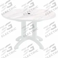 GROSFILLEX Folding Patio Table: White Marble, Resin, 28 3/8 in Overall Ht, 48 in Overall Dia, White (MPN US481004). Key specifications — Frame Color: White; Frame Material: Polypropylene; Tabletop Color: White Marble; Tabletop Material: Resin.