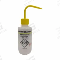 APPROVED VENDOR Wash Bottle: 500 mL, Isopropanol, Yellow, Narrow, Std Spout Spout, Colorless (MPN 832J90). Key specifications — Closure Color: Yellow; Vented/Nonvented: Nonvented; Body Color: Colorless; Brand: APPROVED VENDOR; Imprinting Group: Specific Chemicals.