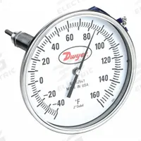 DWYER Dial Thermometer With Process Output: -40°F to 160°F, +/- 1% Accuracy, 2.5 in Stem Lg, Male (MPN BTO32541). Key specifications — Brand: DWYER; Accuracy: +/- 1%.