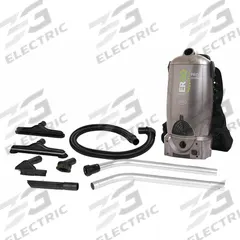 ATRIX Backpack Vacuum: 70 cfm Air Flow, 15.4 lb Wt, 67 dB Sound Level, 2 gal Vacuum Capacity, HEPA (MPN VACBPAIC). Key specifications — Brand: ATRIX; Debris Collection Type: Bag; Includes Battery: Yes.