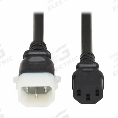EATON Power Cord: 4 ft Lg, 3/14, Non-NEMA Plug, C14 Plug, Non-NEMA Receptacle - Electronic Equipment Power Cords