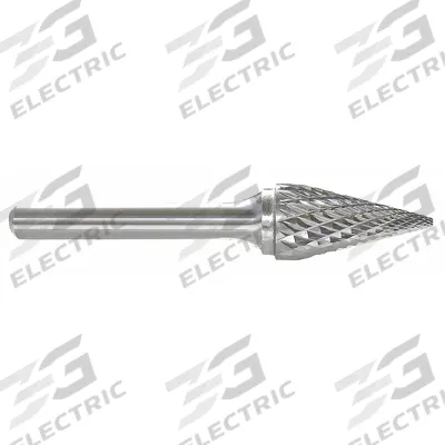 APPROVED VENDOR Carbide Bur: Pointed-End Cone, SM-1, Double Cut, 1/4" x 1/2" Head - Double-Cut Pointed-End Cone Burs