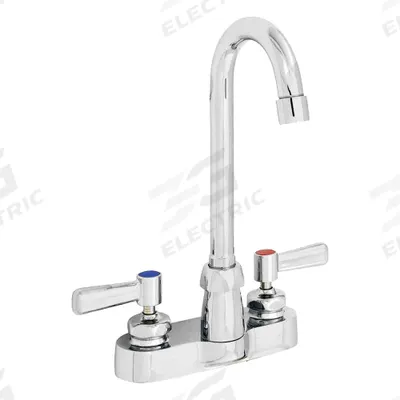 ZURN Gooseneck Bathroom Faucet: AquaSpec, Brass, Chrome Finish, 0.5 gpm Flow Rate - Centerset Handle Bathroom Faucets