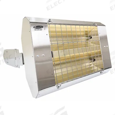FOSTORIA Infrared Quartz Electric Heater: 3200 W Watt Output, 277V AC, 1 Phase, Hardwired - Indoor/Outdoor Suspended Infrared Radiant Electric Ceiling Heaters