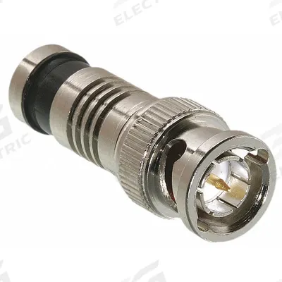 TRIPLETT Universal Coaxial Connector: Male, Connector, Silver, Compression, RG-59/RG-6 - BNC Coaxial Connectors