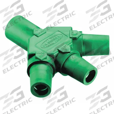 HUBBELL 3-Fer: Male-Female-Female-Female, Green, 600V AC/600V DC, 400 A - 3-Fer Triple-Tap Tees