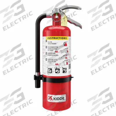 KIDDE Fire Extinguisher: 5 lb Extinguisher Capacity, 3-A:40BC - Class ABC Fire Extinguishers