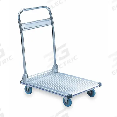 APPROVED VENDOR Platform Truck: 550 lb, 35 1/2 in L x 24 in W x 7 1/4 in H Deck, Rubber - Aluminum-Deck Platform Trucks with Folding Handles