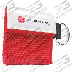 GENUINE FIRST AID Carrying Case: 1 People Served, Adult, Disposable, Bag Case Type (MPN 9999-2401). Key specifications — Disposability: Disposable; Case Type: Bag; Includes: CPR Barrier; Case Material: Nylon; Brand: GENUINE FIRST AID; Patient Type: Adult; Product Type: Carrying Case with Key Ring.