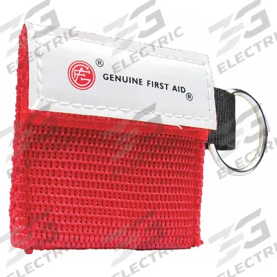 GENUINE FIRST AID Carrying Case: 1 People Served, Adult, Disposable - CPR Face Shield Keychain Kits