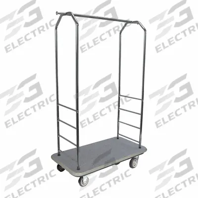CSL Bellman Cart: 1 in Frame Dia, 43 in Overall Lg, 23 in Overall Dp, 72 1/2 in Overall Ht - Easy-Mover Bellman Carts