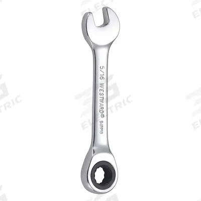 WESTWARD Combination Wrench: Alloy Steel, Chrome, 5/16 in Head Size, 3 1/2 in Overall Lg - SAE 12-Point Ratcheting Combination Wrenches
