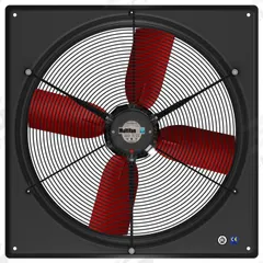 Exhaust Fan: Direct Drive, 24 in Blade, 1 1/2 hp, 10,370 cfm, 240V AC, 1 ph, Totally Enclosed (MPN V4E63K1M71100). Key specifications — Assembled: Assembled; Brand: MULTIFAN; Nameplate Voltage: 240V AC; Frame Material: Fiberglass; Guard Type: Intake; Method of Construction: Cast; Motor Type: Permanent Split Capacitor; Motor Insulation: Class F.