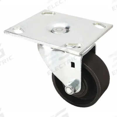 APPROVED VENDOR Plate Caster: Swivel, No Brake, Iron, 3 in Wheel Dia., 1 1/4 in Wheel Wd - Debris-Resistant NSF-Listed Sanitary Plate Casters