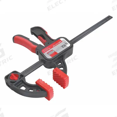 BESSEY Clamp: Soft-Touch Grooved, 6 in Max Jaw Opening, 5 in to 12 in - Dual-Function Trigger Clamps & Spreaders