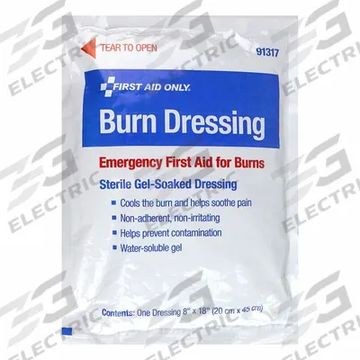 FIRST AID ONLY Burn Dressing: 18 in Dressing Lg, 8 in Dressing Wd, Gauze - Burn Dressings
