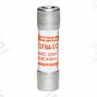MERSEN Fuse: GFN Series, Midget, Time-Delay, 4.5 A, 250 V AC, 13/32 in x 1 1/2 in, Indicating (MPN GFN4-1/2). Key specifications — Series: GFN; Brand: MERSEN.