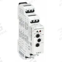 MACROMATIC Multi-Function Time Delay Relay: DIN-Rail Mounted, 12 to 240V AC/DC, 15 A (MPN TE-8812U). Key specifications — Delay Function: Multi Function; Input Voltage: 12 to 240V AC/DC; Brand: MACROMATIC.