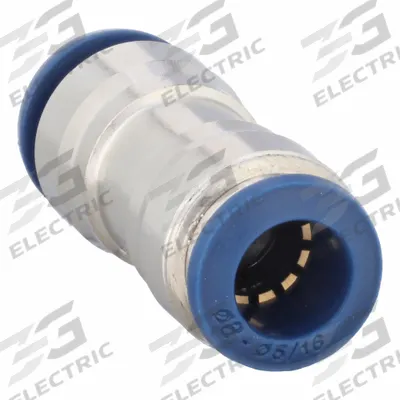 AIGNEP USA Push-Fit Adapter Fitting: 5/16 in OD x 5/16 in OD Size - Nickel-Plated Brass Tube Fittings