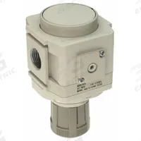 SMC Regulator: Die-Cast Aluminum, 1/4 in NPT, 7.251887 psi to 123.2821 psi, 1 MPa Max Op Pressure (MPN AR40K-04-D). Key specifications — attr111664: No; attr111400: AR-D; attr111627: SMC.