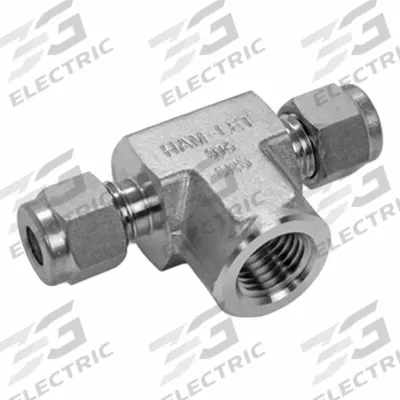 HAM-LET Compression Tee Fitting: 3/4 in OD x 3/4 in OD x 3/4 in Pipe Fitting Size - Double-Ferrule Stainless Steel Fittings