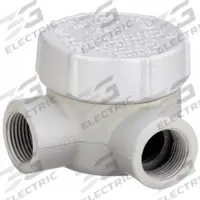 Conduit Outlet Body: Iron, GRJ, 3/4 in Trade Size, L Body, 7.3 cu in Body Capacity (MPN GRJL75). Key specifications — Series: For Round Body; Compatible Conduit Trade Size: 3/4 in; Thread Gender: Female; Hub Style: Threaded; Cover Included: Yes; Body Style: L; Connection Type: Threaded; Back Type: Round.