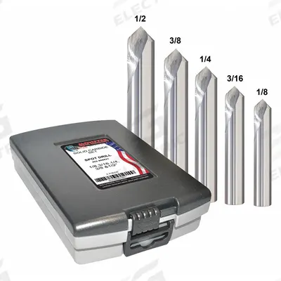 APPROVED VENDOR Spotting Drill Bit Set: 5 Pc, 1/8 in to 1/2 in, 90° - Solid Carbide Spotting Drill Sets
