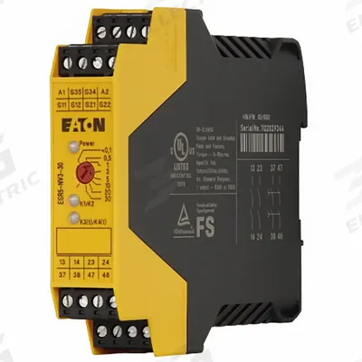 EATON Safety Monitoring Relay: DIN-Rail Relay Mounting, 16 Pins/Terminals, 24V DC - DIN-Rail Mounted Relays