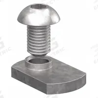 Bolt Assembly: M8 Size, 12 mm Thread Lg, Button Head Socket Cap, For 8.2 mm Slot Wd, Steel, 15 PK (MPN 75-3525-15). Key specifications — Fastener Type: T-Nut; Fastener Head Type: Button Head Socket Cap; Material: Steel; Finish: Zinc-Plated; T-Slot Fastener Type: Bolt Assembly; Threaded Hole Location: Single Offset; Compatible Series: 80/20 40 Series; System of Measurement: Metric.