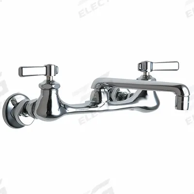 CHICAGO FAUCETS Straight Kitchen/Bathroom Faucet: Wall, Widespread, Cast Brass - Widespread Utility Faucets