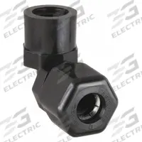 PARKER Compression Fitting Elbow: 1/2 in OD x 3/8 in Pipe Size, Compression x FNPTF, Polypropylene (MPN P8FE6). Key specifications — Standards: NSF/ANSI 51; Brand: PARKER.