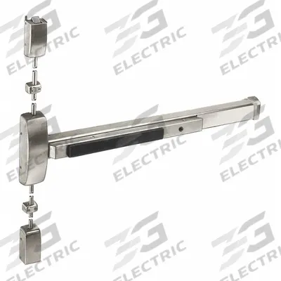 SARGENT Surface Vertical Rod: 36 in Max Door Wd - Surface Vertical Rod Push Bars