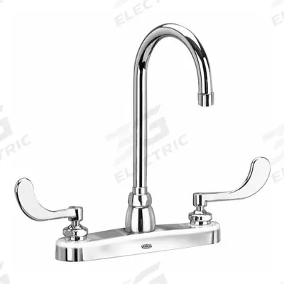 ZURN Gooseneck Kitchen/Bathroom Faucet: AquaSpec, Brass, Centerset, Deck, 2 Mounting Holes - Centerset Kitchen Faucets