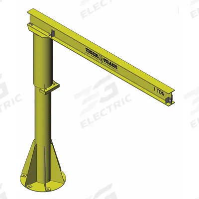 HARRINGTON Jib Crane: Base Plate Mounted, 1,000 lb Load Capacity - Base-Plate Mounted Jib Cranes