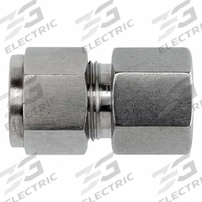 BRENNAN INDUSTRIES Compression Fitting Straight: 3/4 in OD x 1/2 in Pipe Fitting - Clean & Bagged Single-Ferrule Stainless Steel Fittings