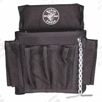 KLEIN TOOLS Tool Pouch: For 2 1/2 in Belt Wd - Max, 18 Pockets, Black (MPN 5719). Key specifications — Closure Type: Open Top; Attachment: Belt Slot; Color: Black; Brand: KLEIN TOOLS; For Tool Type: Wire Nuts.