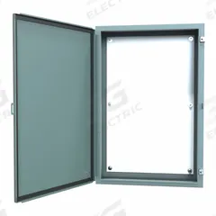 HAMMOND Electrical Enclosure: Steel, 36 in x 24 in x 8 in, NEMA 12/13, w/Panel, Solid Cover, Hinged (MPN 1418L8). Key specifications — Brand: HAMMOND; Closure Method: Clamps; Knockouts: Not Included.