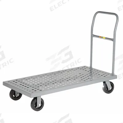 LITTLE GIANT Platform Truck: 1,600 lb, 48 in L x 24 in W x 9 in H Deck, Perforated, 12 ga Deck - Flow-Through Platform Trucks