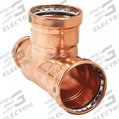 VIEGA PROPRESS Crimp Tee Fitting: Tee, 3 in CTS x 2 1/2 in CTS x 3 in CTS size - Plumbing Copper & Bronze Press Tube Fittings