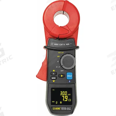 AEMC INSTRUMENTS Clamp On Earth Resistance Tester: 0.03 ohm to 1,500 ohm, CAT IV 600V, IP40 - Handheld Earth Resistance Testers