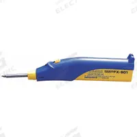 HAKKO Cordless Soldering Iron: 6 W, 600°F, Conical Tip, 0.0625 in Tip Wd, Soldering Iron (MPN FX-901/P). Key specifications — attr193785: FX-901/P; attr193956: Fixed; attr193948: HAKKO; attr306400: (4) AA – Not Included.