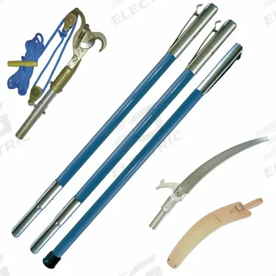 JAMESON Pole Tree Trimming Kit: 13 in Blade Lg, Steel, Fiberglass, 1 1/4 in, 18 ft Overall Lg - Pole Saws